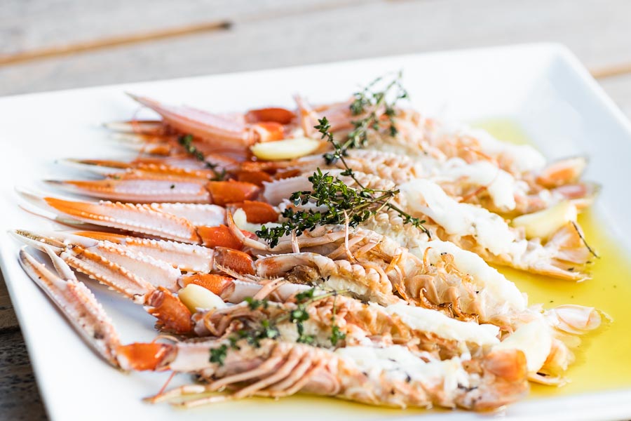 Confit langoustines with garlic and thyme  