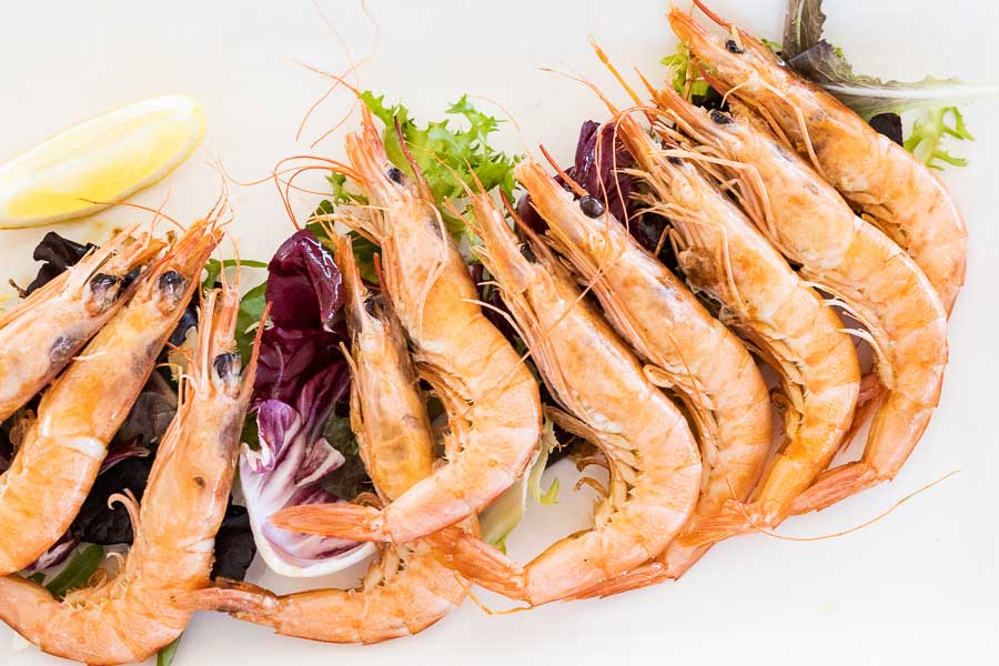 Grilled prawns (€/kg)