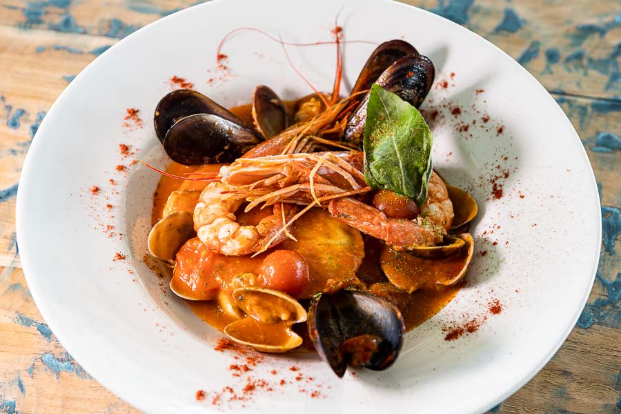 Panciotti with lobster and tomato&seafood sauce