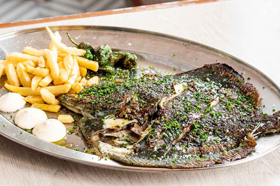 Grilled turbot