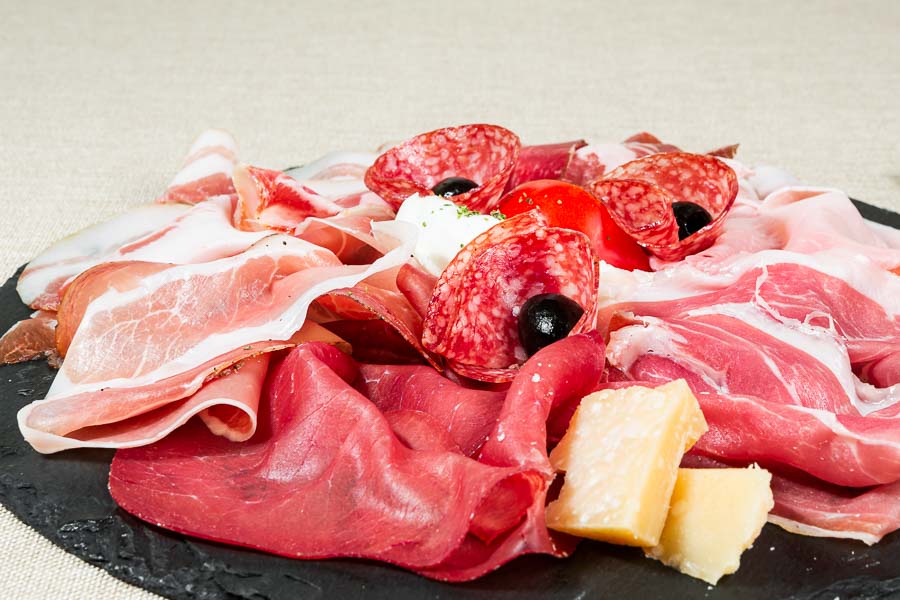 Mixt of sliced cured italian meat (ham, mortadella, bresaola...)