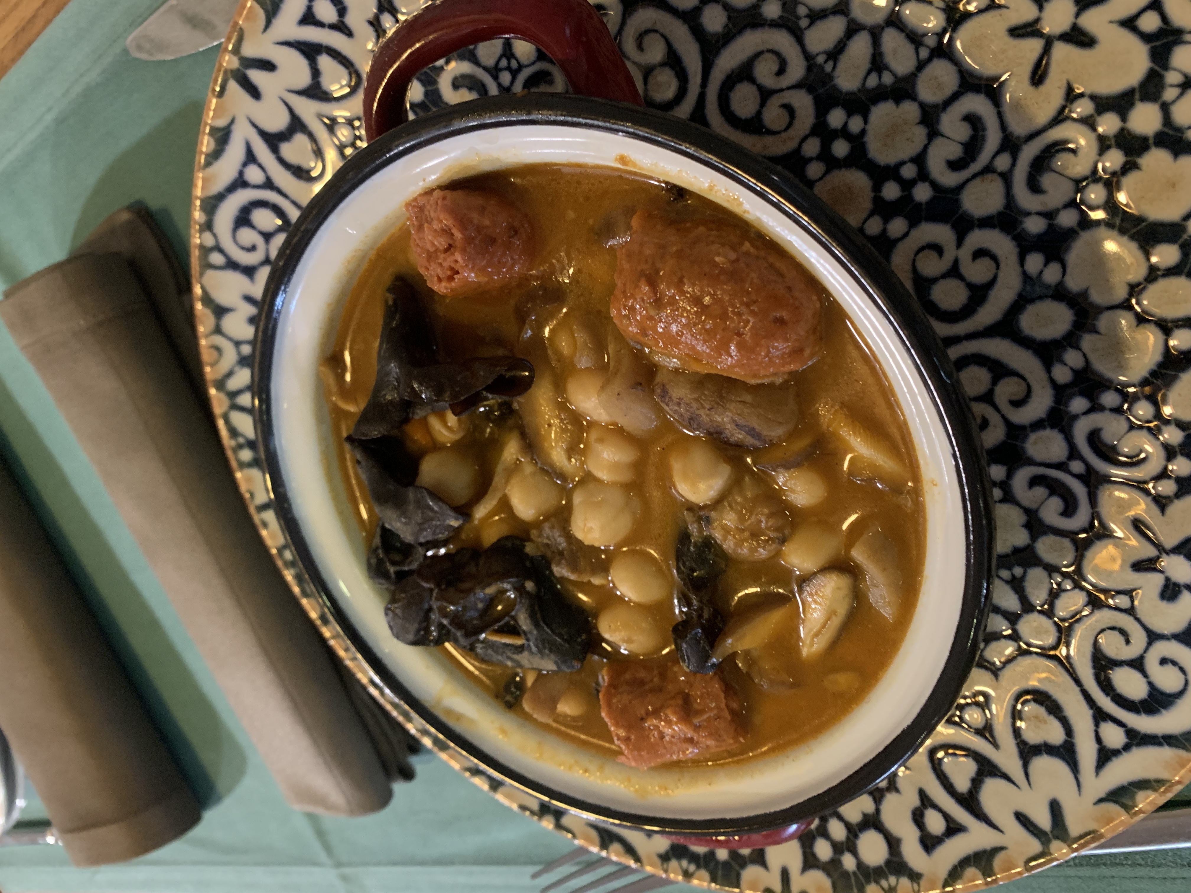 Chickpea and mushroom stew Madrid-style tripes