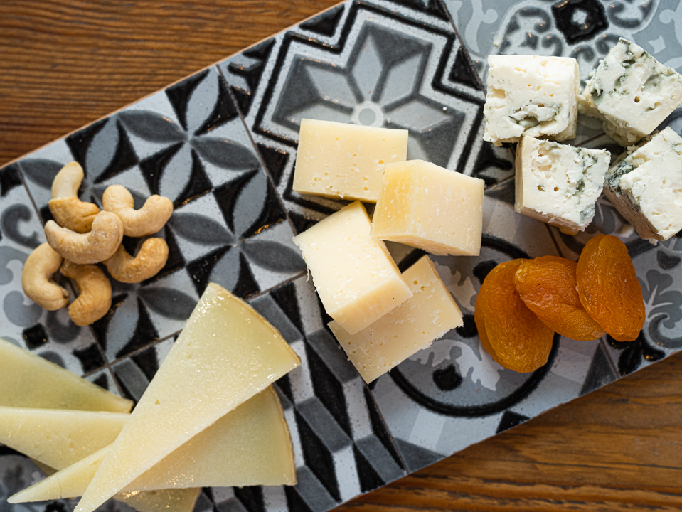 Varied assortment of national cheeses