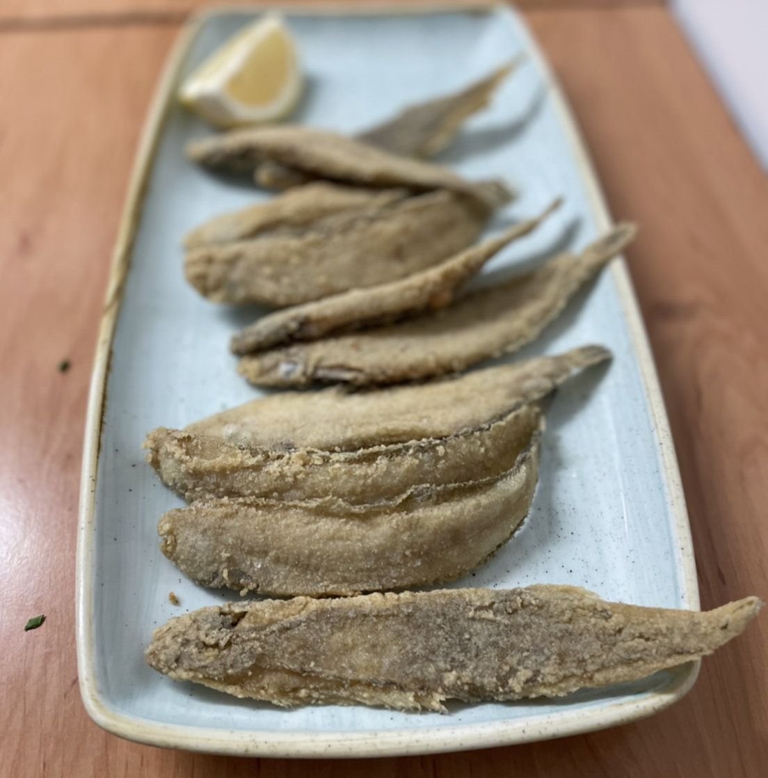 Fried wedge sole from Sanlúcar