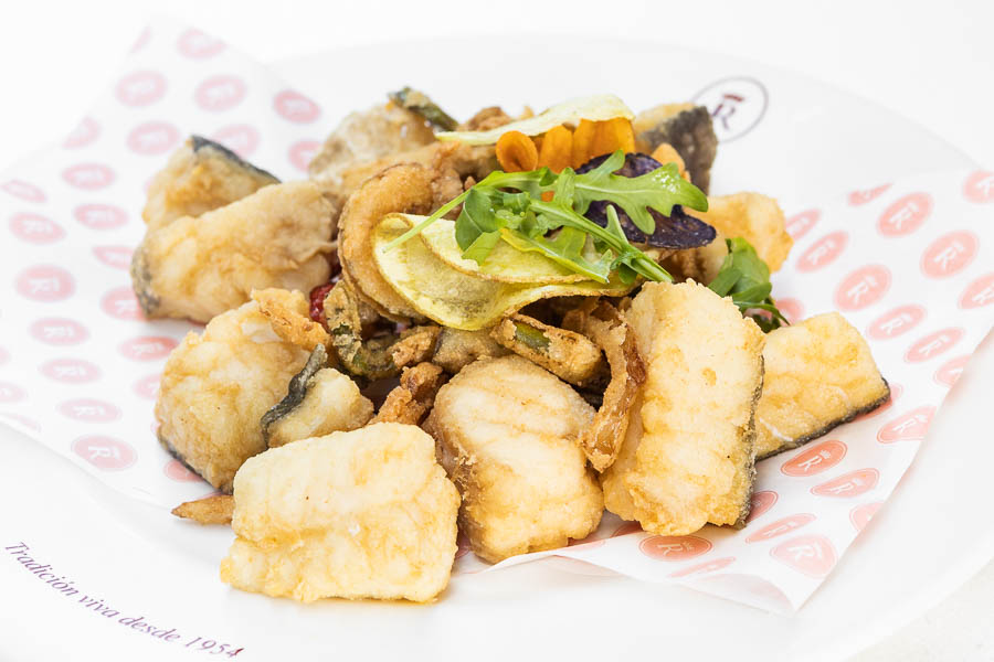 Assortment of fried fish