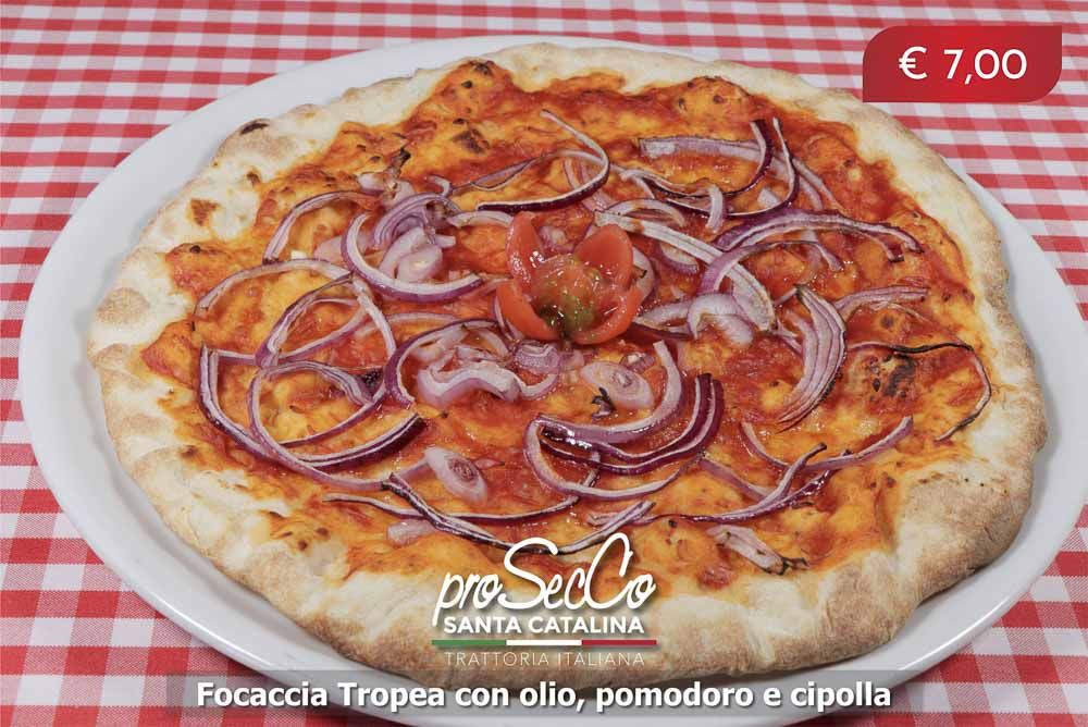 Focaccia Tropea 配油、番茄和洋葱