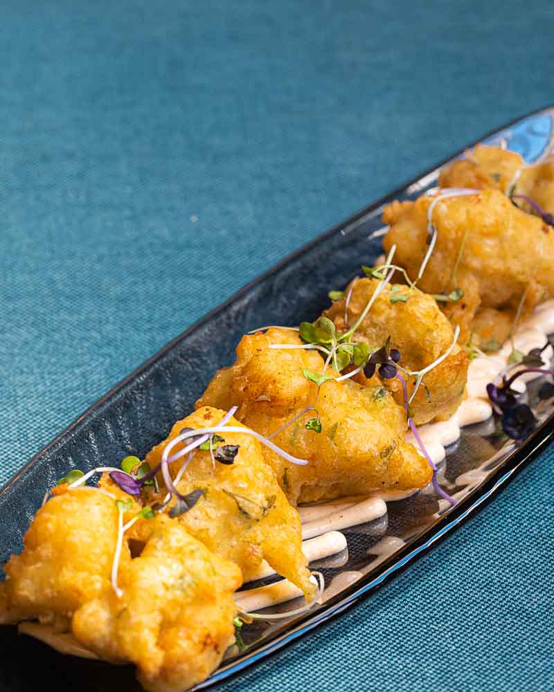 Cod fritters with emulsion