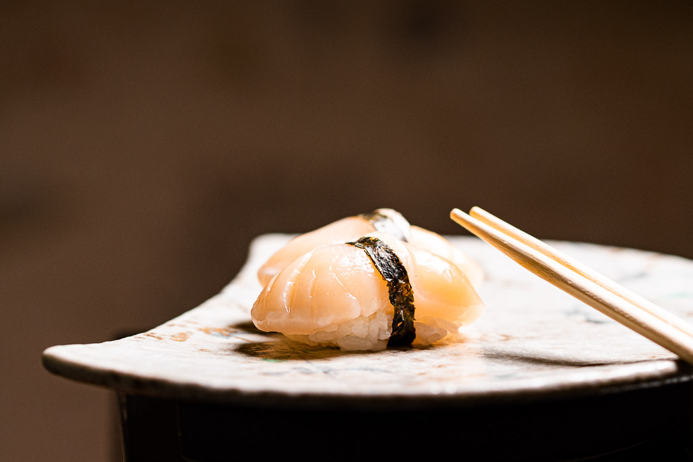 Sushi de vierias (não flambadas)