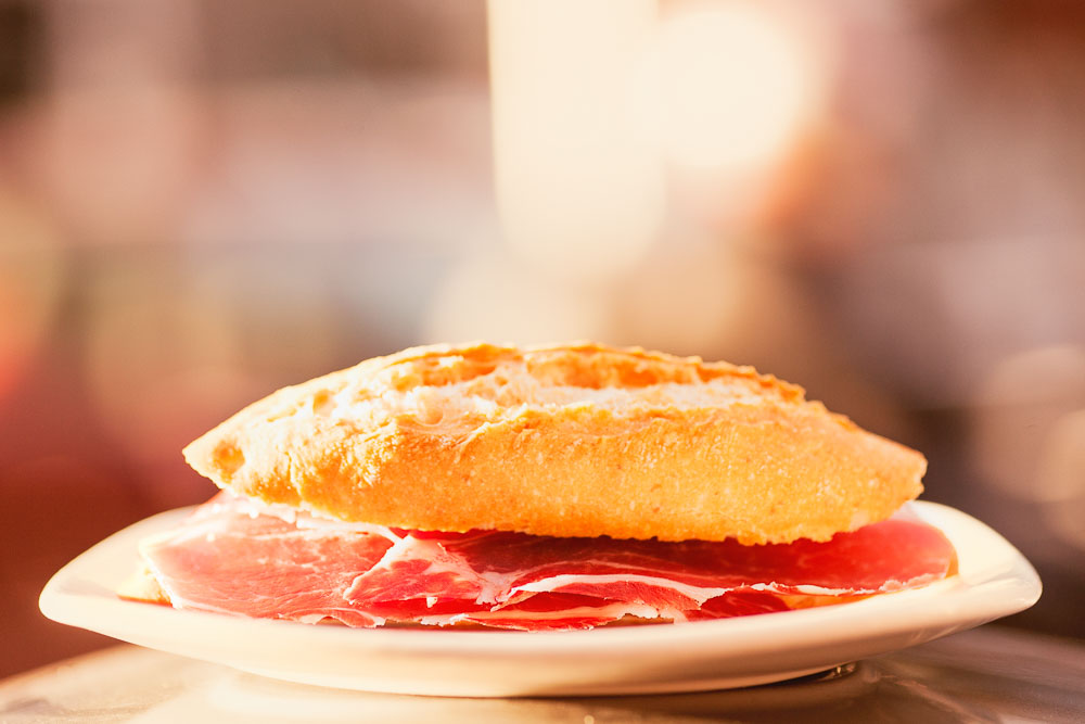 bread, Iberian ham